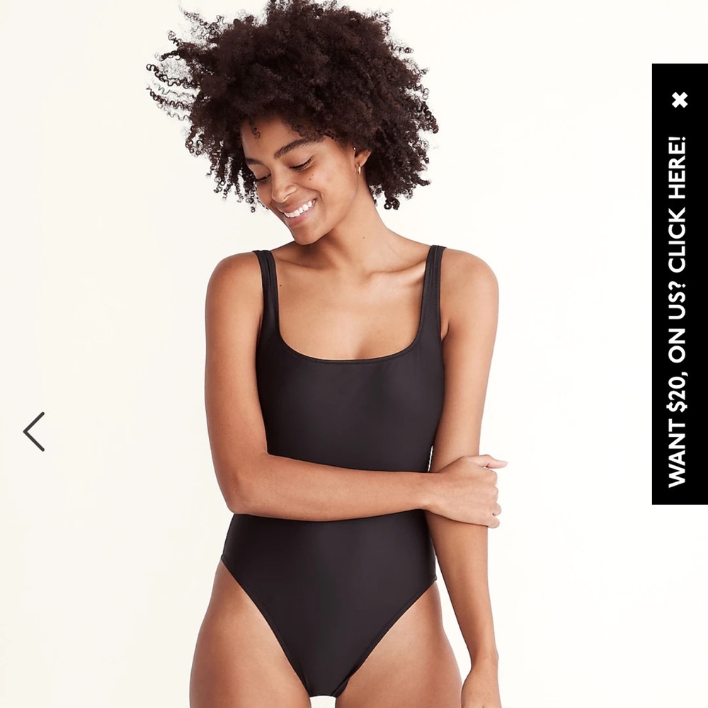 Madewell Second Wave Long Torso Square Neck Tank One-Piece Swimsuit